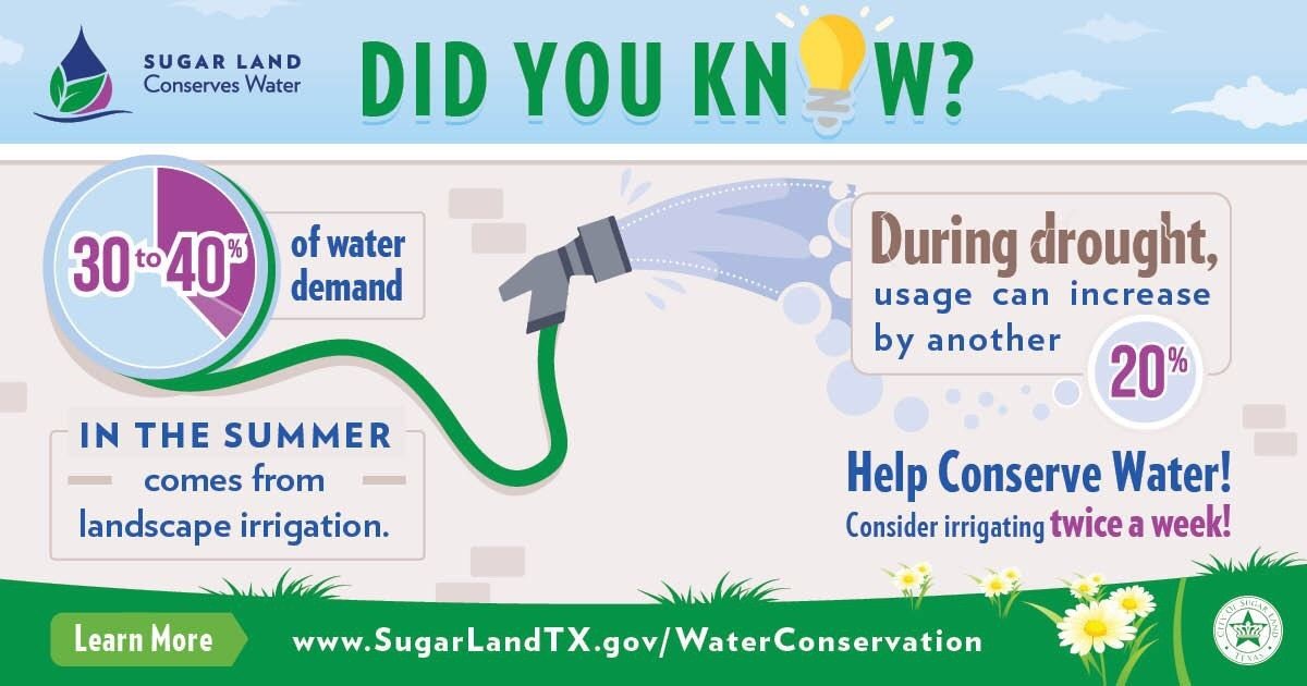 Water Conservation Tips from the City of Sugar Land