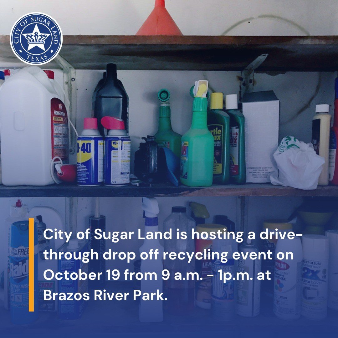 Sugar Land Recycle RoundUp Dropoff Event Oct. 19, 9AM1PM