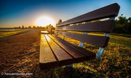 Dew drops on the Bench, Sunrise at V......